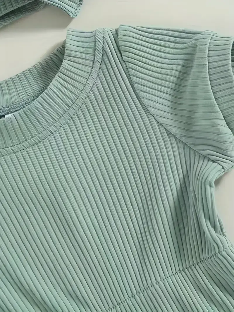 Lucky Avocado - Venta al por mayor Conjunto de ropa - Bebés - Moderno conjunto de mono de verano con diadema con lazo4