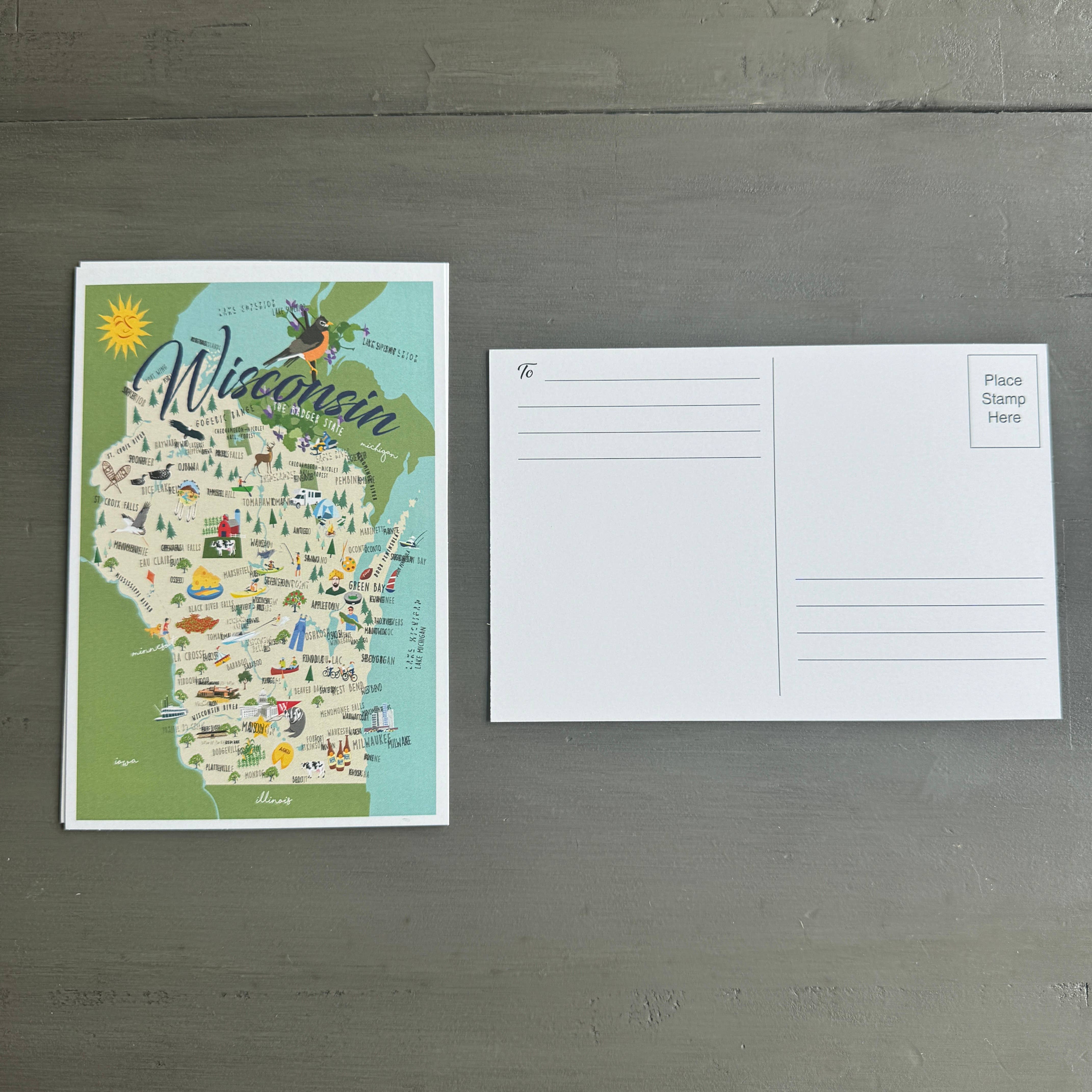 Galleyware - Vendita all'ingrosso Cartoline - Cartolina Wisconsin 10,2 x 15,2 cm1