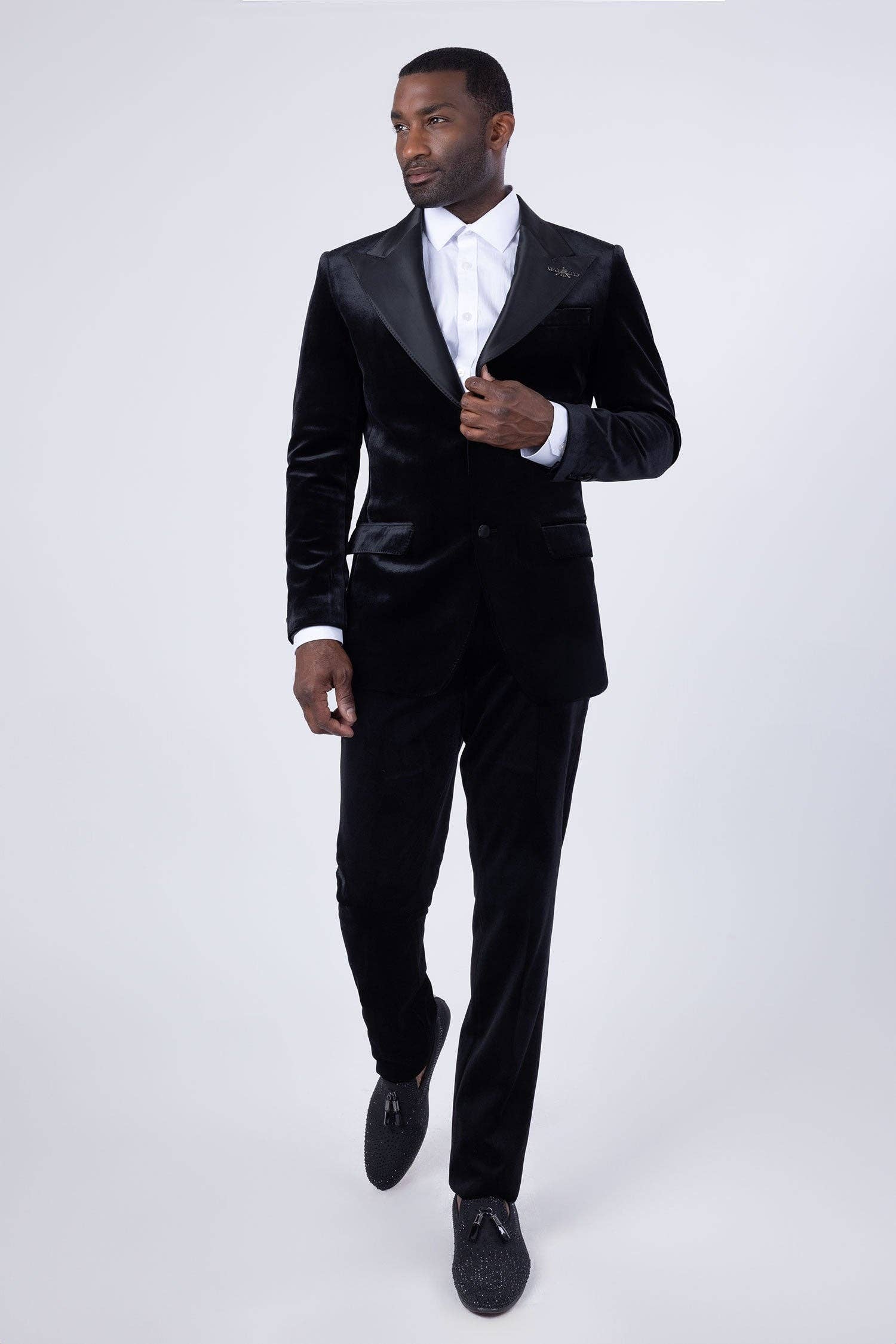 BARABAS – wholesale Kostymset – Herr – Sammetsglänsande tyg Peak Lapel barockdräkt för män 4SU298