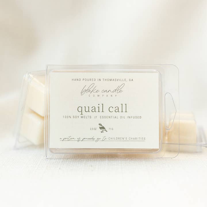 Quail Call Wax Melt per la vendita all'ingrosso da parte di Blake Candle Company