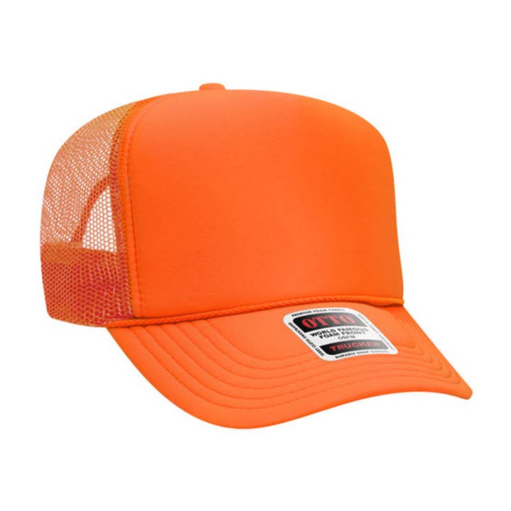 Fashion City - Wholesale Trucker hat – Unisex - Solid Color OTTO 5-Panel Foam Mesh Back Trucker Hat58