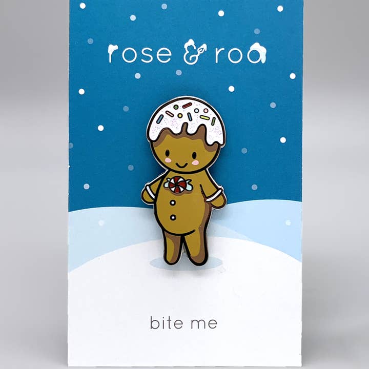 rose & roo - Wholesale Lapel Pin/Button - Bite Me Enamel Pin2