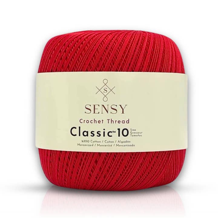 Sensy - Wholesale Yarn - Sensy Crochet Thread Classic Size 10, 100% Mercerized Giza Cotton, 617 Yards, Gauge 0 Lace32
