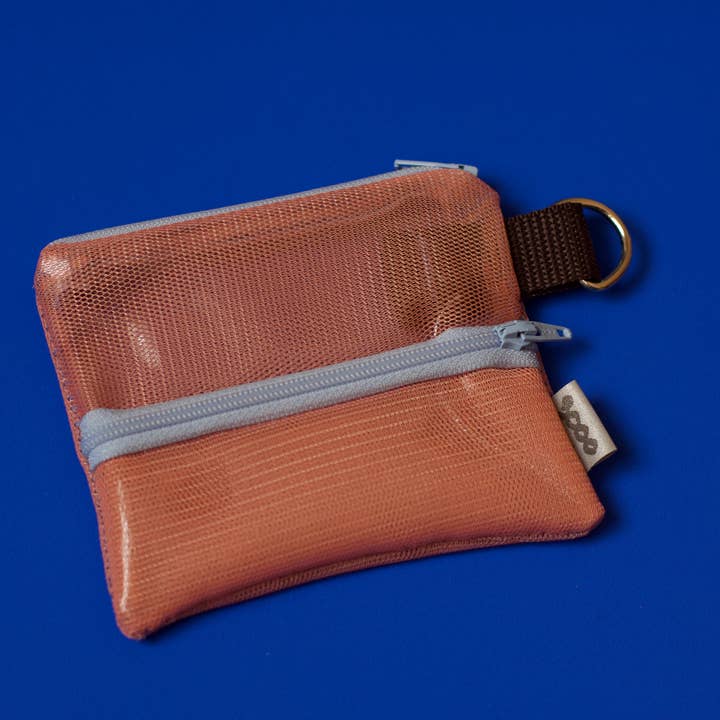 Midi JAY - Netzgeldbörse mit zwei Fächern in Lachs & Himmel für den Großhandel von Pikto3000