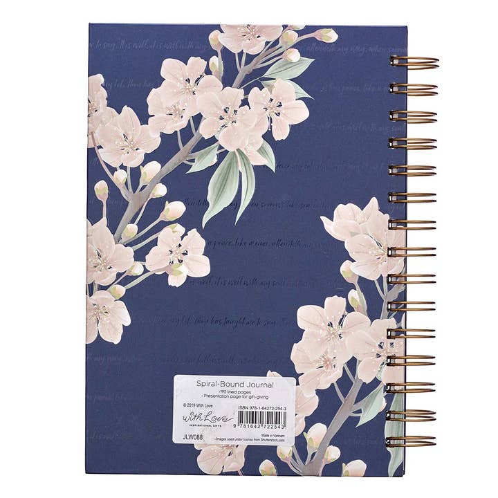 Christian Art Gifts - Wholesale Journal/Diary - Journal Wirebound Large Navy It Is Well With My Soul
