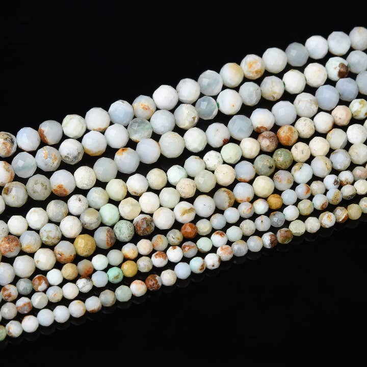 Beads Creation - Wholesale Beads - Genuine Chrysoprase Faceted Round Gemstone Beads2