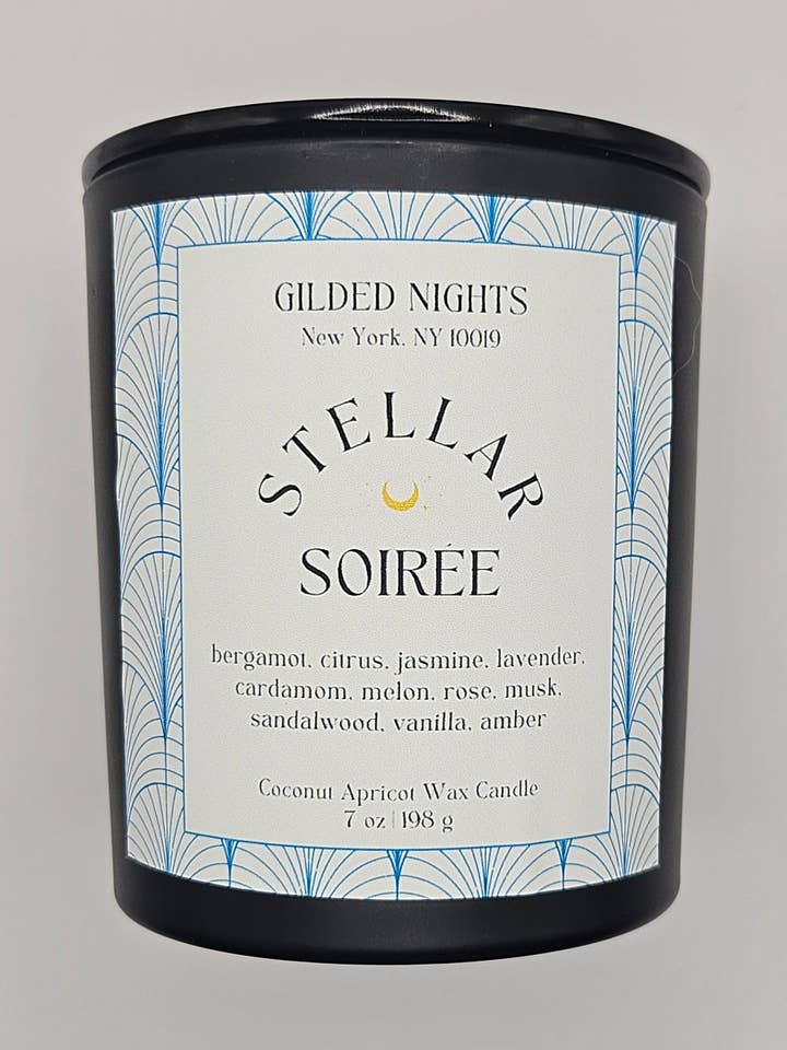 Stellar Soiree 7 oz. Candle for wholesale by Gilded Nights