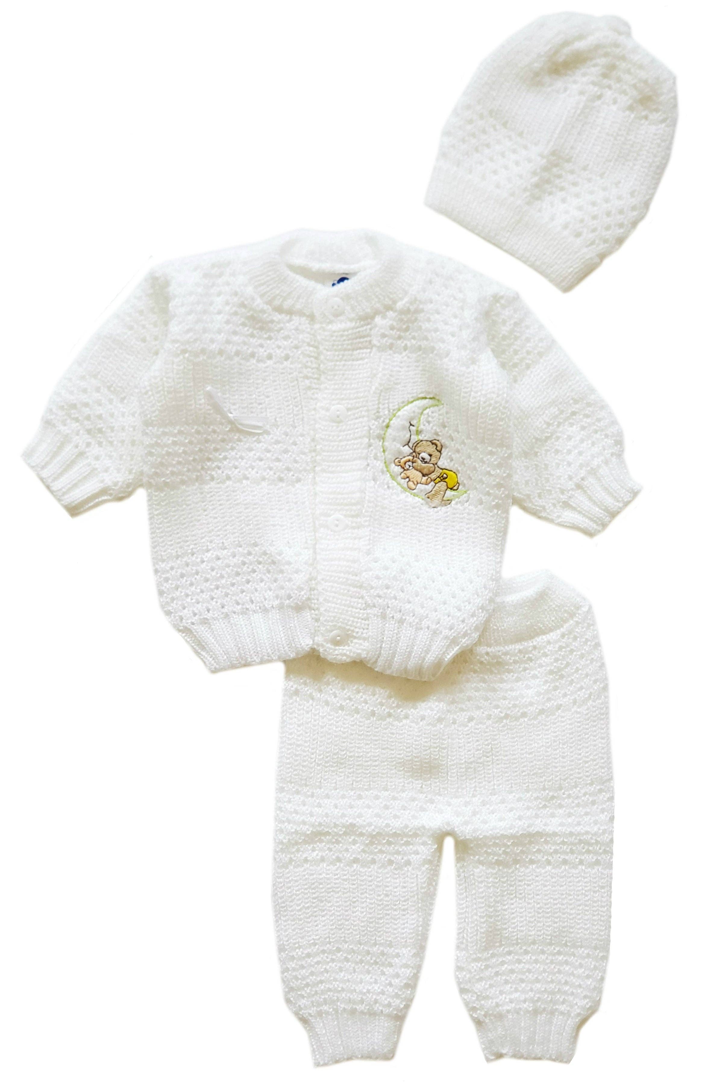 b-one inc - Wholesale Clothing Set - Baby - Wholesale Crochet Set Newborn Beanie Hat Sweater and Pants 3 PCs Outfit Set4