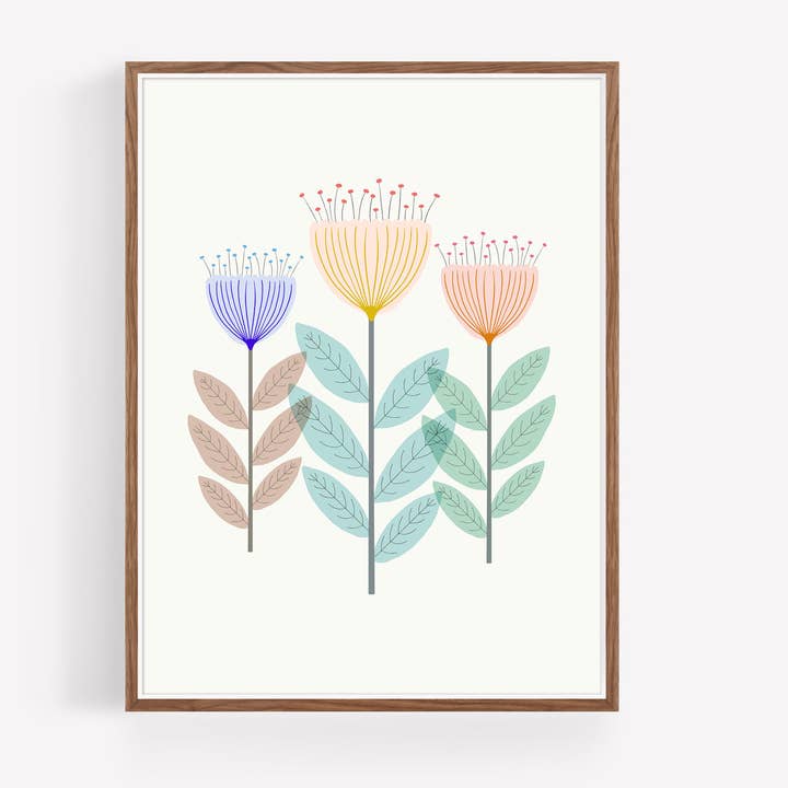 Mid Mod Garden No. 7 - Scandinavian Wall Art for wholesale by Annie Bailey Art