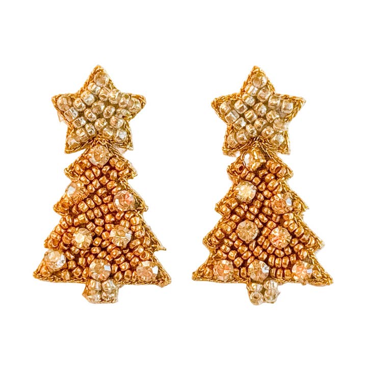 Twinkle Christmas Tree Earrings | Golden & Silver for wholesale by Gaby & Grace