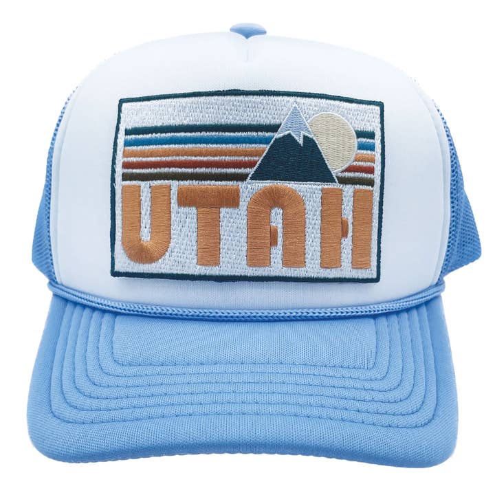 Hey Mountains - Wholesale Kids Hat - Kids - Kids Utah Trucker Hat - Retro Mountain