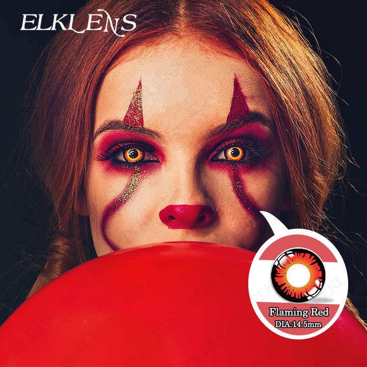 ELKLENS – Engroshandel Kontaktlinser – Halloween Flammende Rød Cosplay Kontaktlinser