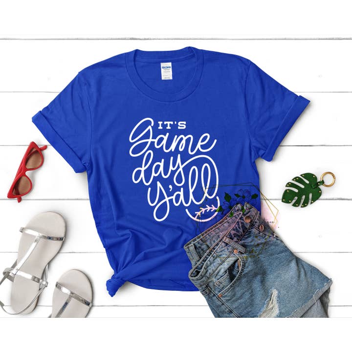 It's Game Day Y'all Baseball Tee (Choose Shirt Color) for wholesale by Dogwood Designs