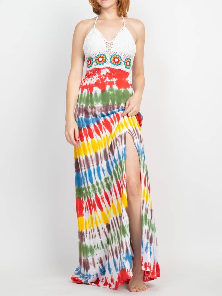 Lakhays Collection Inc. - Wholesale Dress - Women's - Crochet Tiedye Maxi Dress