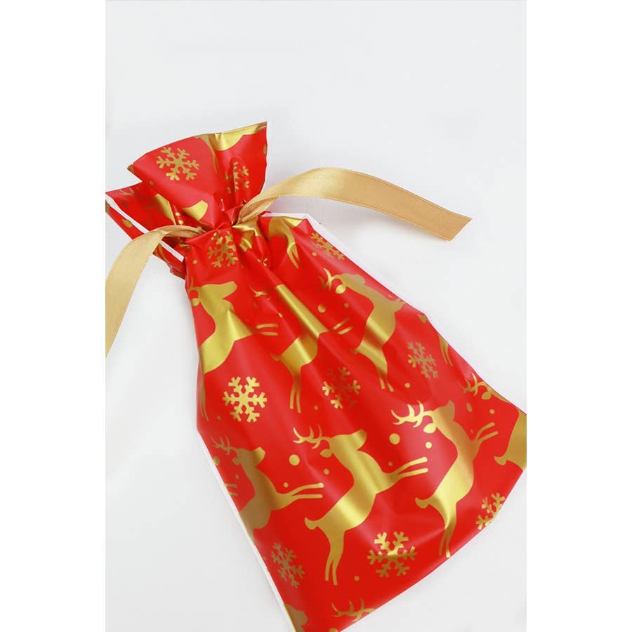 MULTI Christmas Theme Draw String Gift Bag for wholesale on Faire1