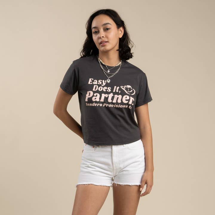 Easy Does It Crop Tee for wholesale by Sendero Provisions Company