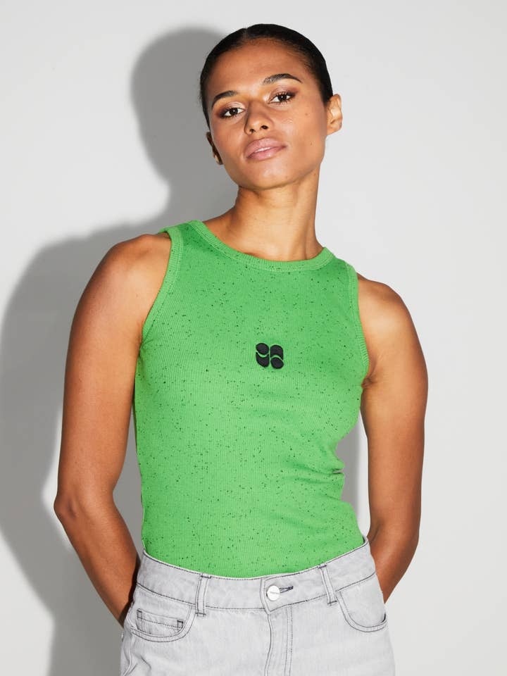 Top Théo Green moucheté fabriqué au Portugal pour la vente par IMPREVU