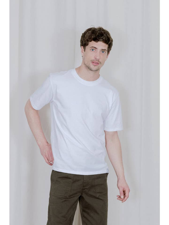 paname collections - Vendita all'ingrosso Maglietta - Uomo - T-shirt boxy 240g - cotone biologico - bianca