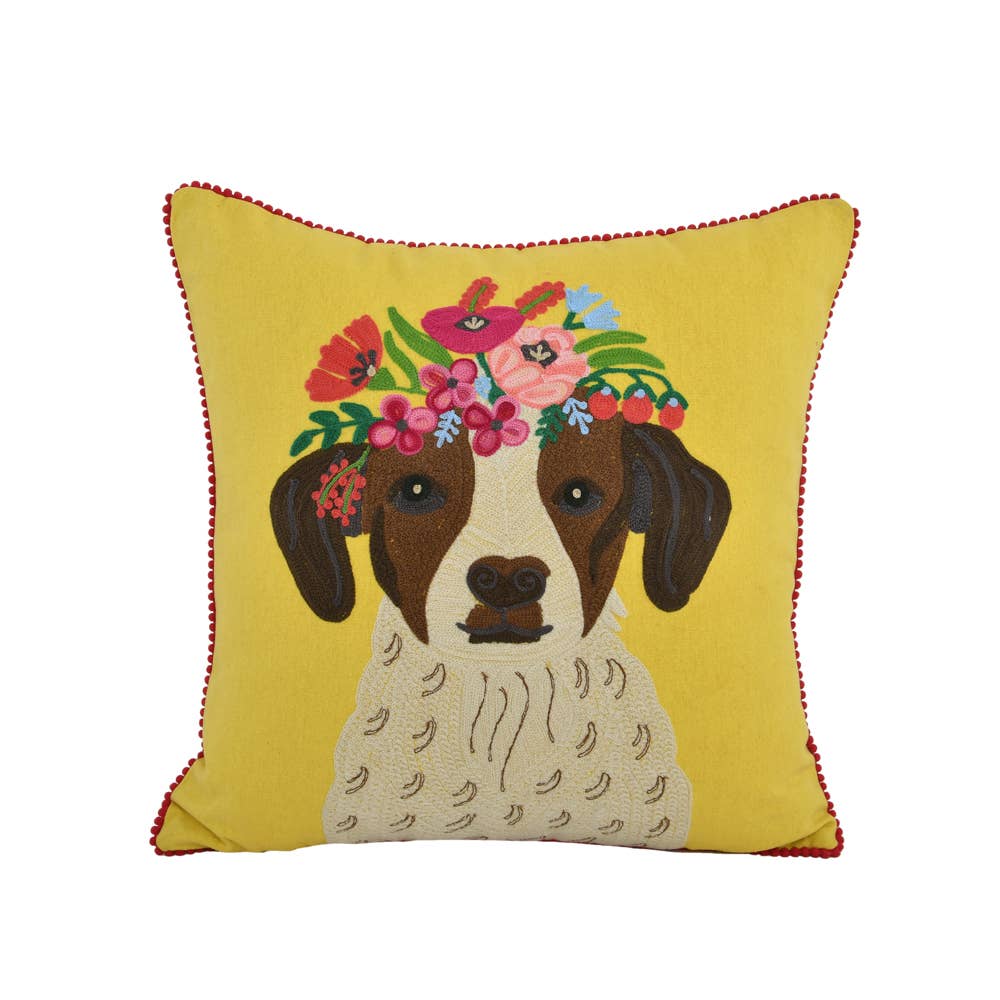Karma Living - Wholesale Throw/Decorative Pillow - 2ABCC221578_YLFS - Set/2 JACK RUSSEL DOG PILLOW 18x18"1