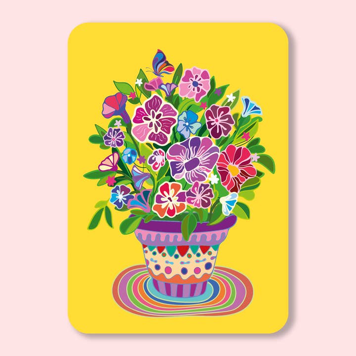 Bunte Blumentopf-Postkarte für den Großhandel von Oditti
