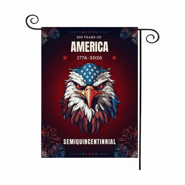 Bandera de Jardín 250 Aniversario AGAS 12x18"-Semiquincentenario para venta al por mayor de AGAS MFG INC