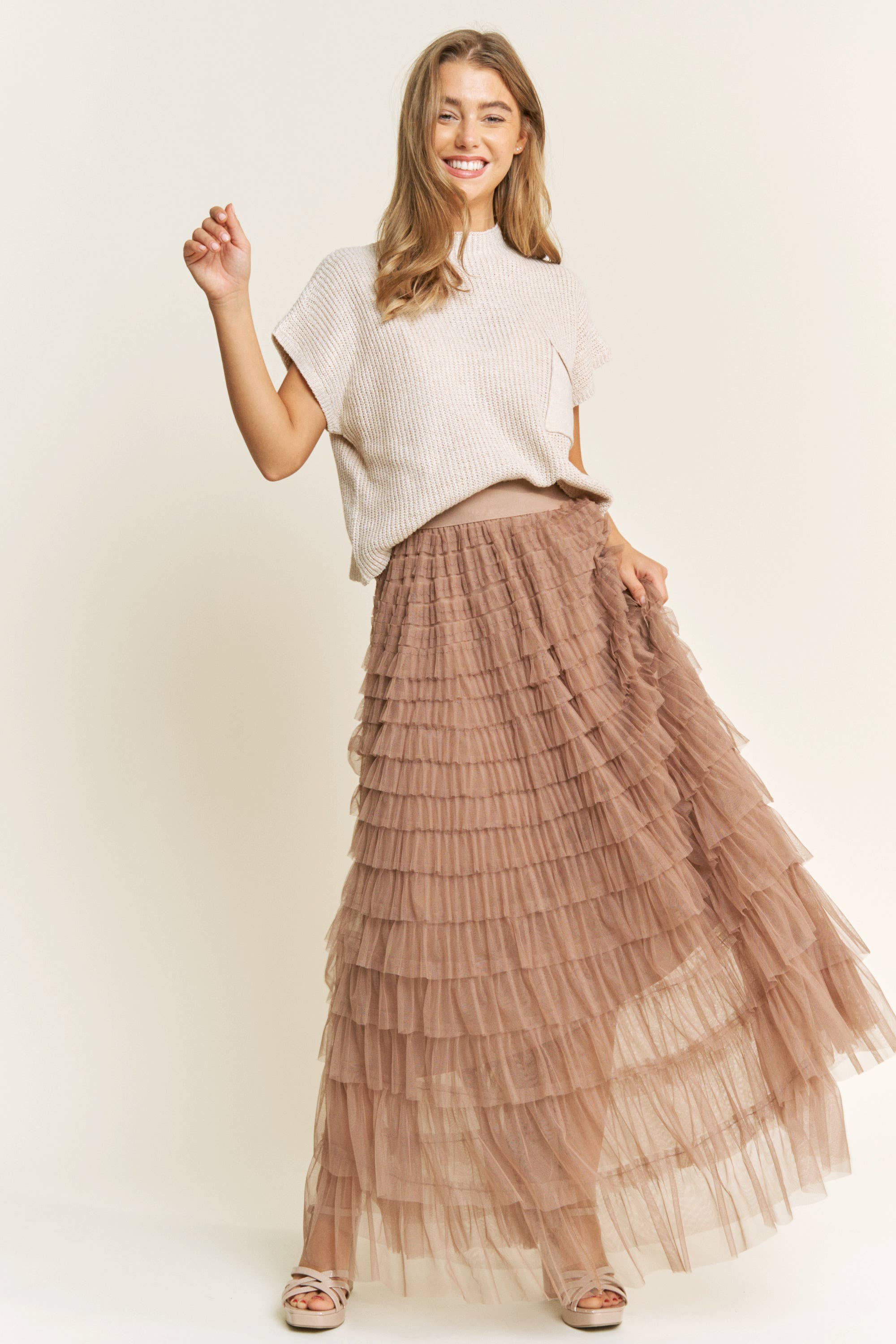 Sweet Generis - Vendita all'ingrosso Gonna - Donna - Gonna lunga a più strati in tulle a rete11