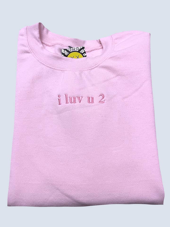 I Luv U 2 geborduurde sweatshirt/hoodie voor wholesale door BOXEDTRENDS