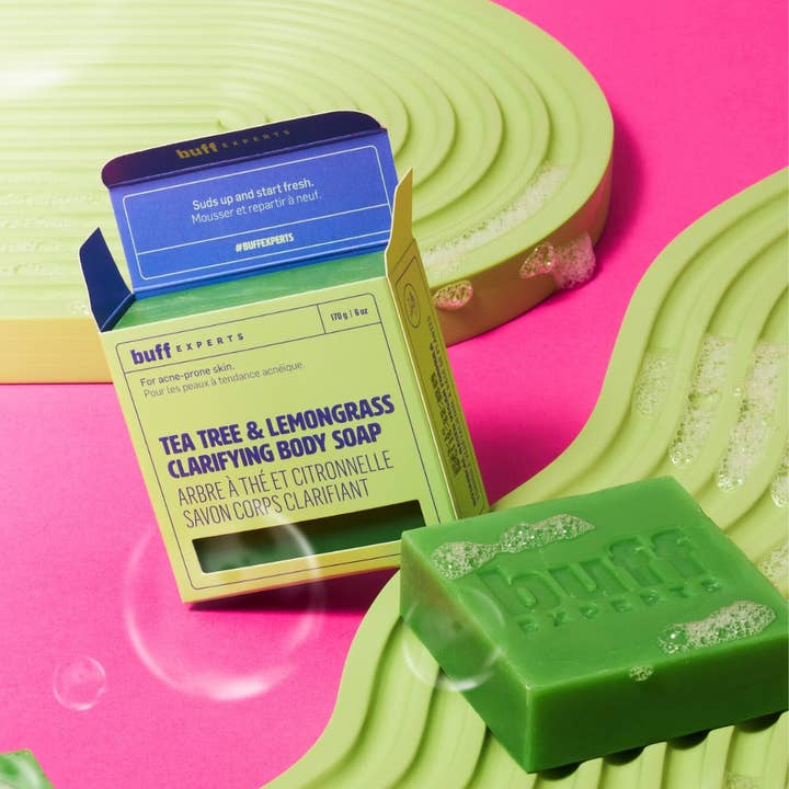 Buff Experts - 🇨🇦 - Wholesale Bar Soap - Tea Tree & Lemongrass Clarifying Body Soap- Treats Body Acne5