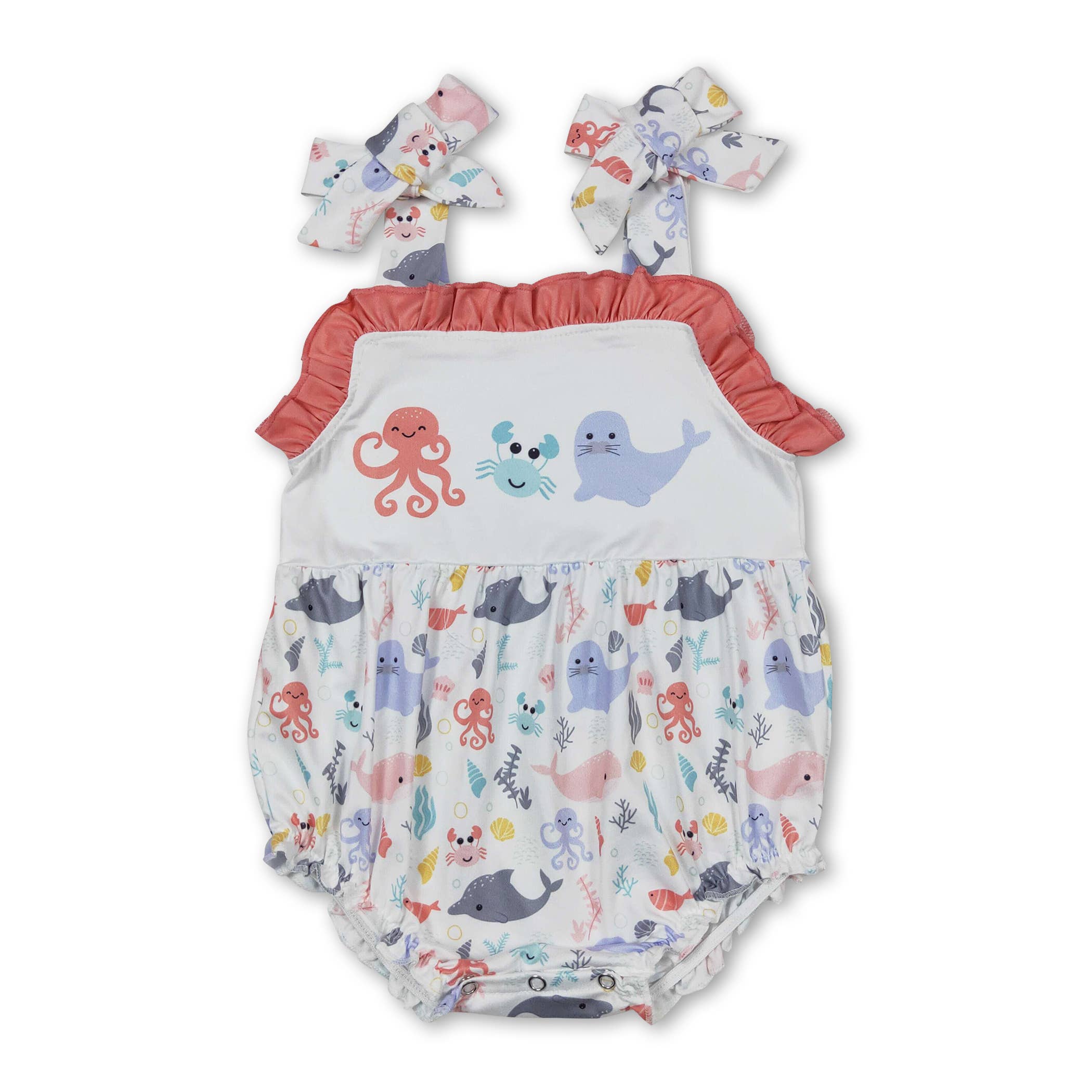 Yawoo Garments - Wholesale Clothing Set - Baby - Octopus crab screen printed baby kids summer clothes3