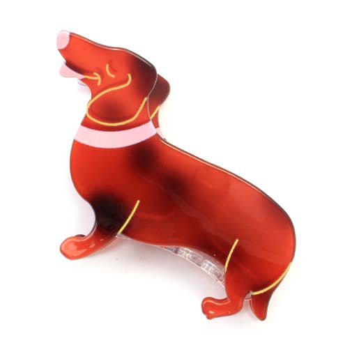 Inca UK - Wholesale Hair Clip - Women's - Tort dachshund dog hair clamp 10cm0