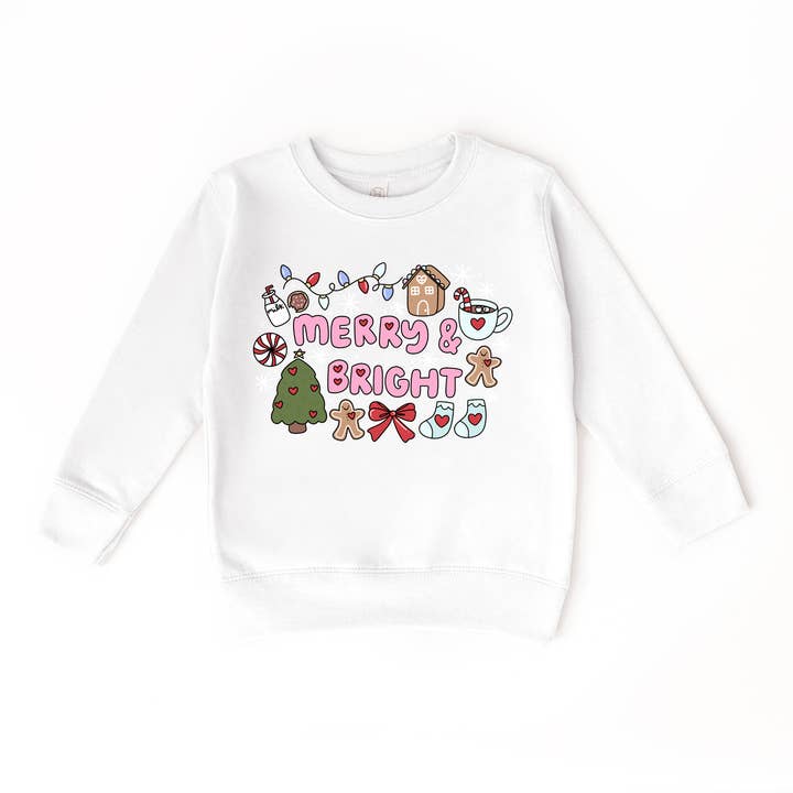 Benny & Ray Apparel - Wholesale Sweatshirt - Kids - Merry and Bright Kids Christmas Pullover Sweatshirt   5