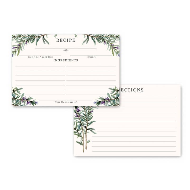 Rosemary Herb Recipe Cards for wholesale by Corrissa Flesher Art & Designs