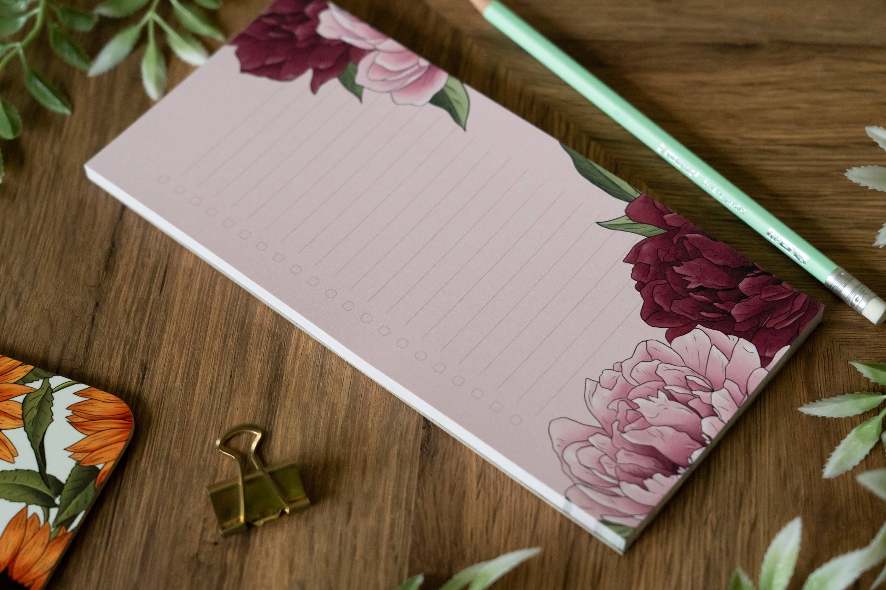 Hayley Jade Design Studio - Wholesale Notepad - Peony To Do List Pad2
