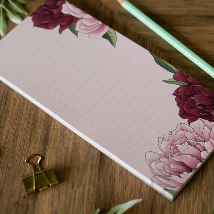 Hayley Jade Design Studio - Wholesale Notepad - Peony To Do List Pad2