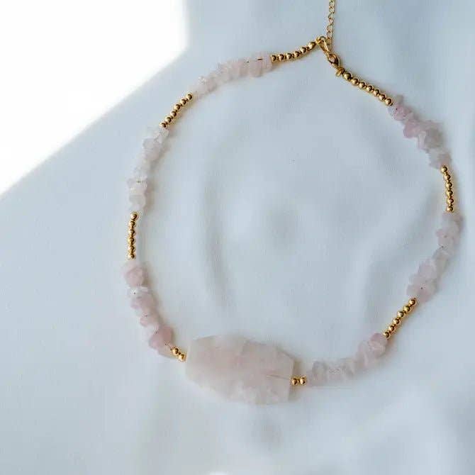 OE! - Wholesale Beaded/Pearl Necklace - ARMONIA - collana in quarzo rosa naturale1