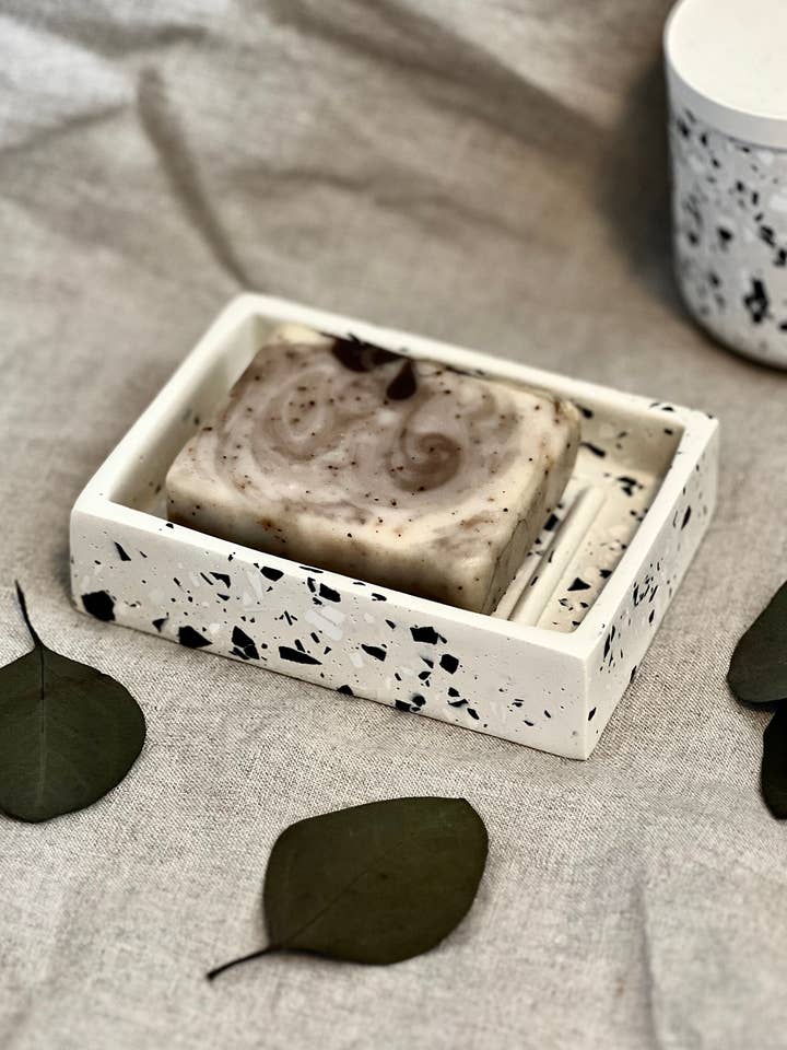 ‘The Terrazzo Collection’ chunky soap dish for wholesale by EMB Pretty