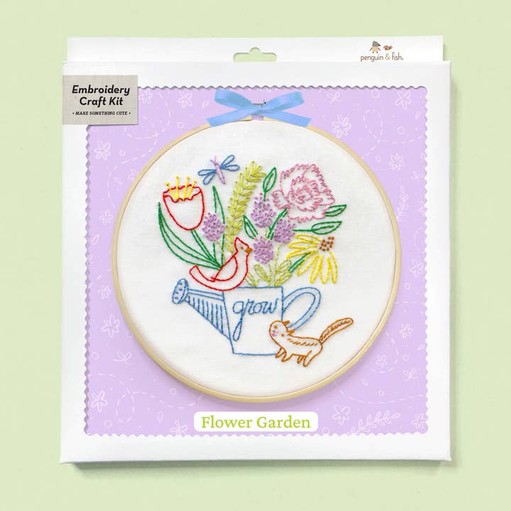 Penguin & Fish - Venta al por mayor Material para bordado/punto de cruz - Kit de bordado Flower Garden 8"