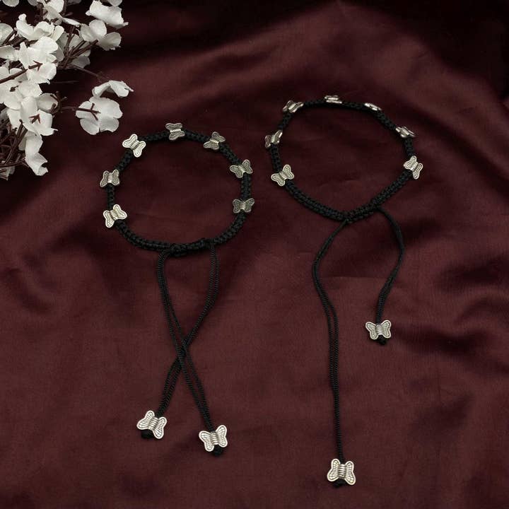 Conjunto de Tobilleras Trenzadas a Mano con Cuentas Peculiares – 1 Par para venta al por mayor de Quirky Fashions