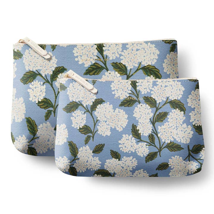 Hydrangea Zippered Pouch Set for wholesale by Rifle Paper Co.