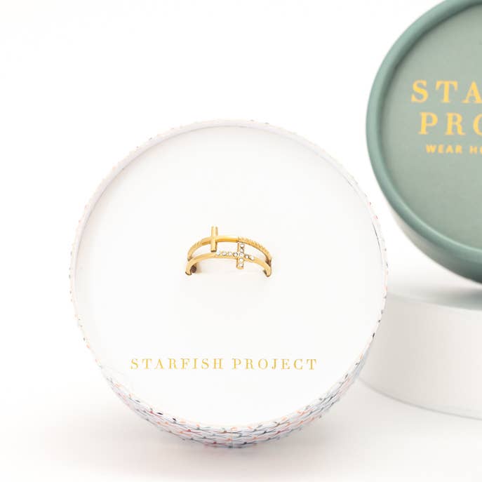 Starfish Project, Inc - Wholesale Multi-Stone Ring - Golden Cross Serenity Ring2