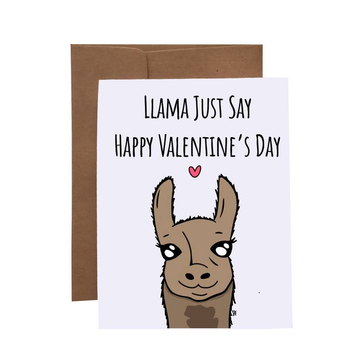Llama Apenas Diga Feliz Dia dos Namorados | Cartão de Saudação por atacado de SKP ink