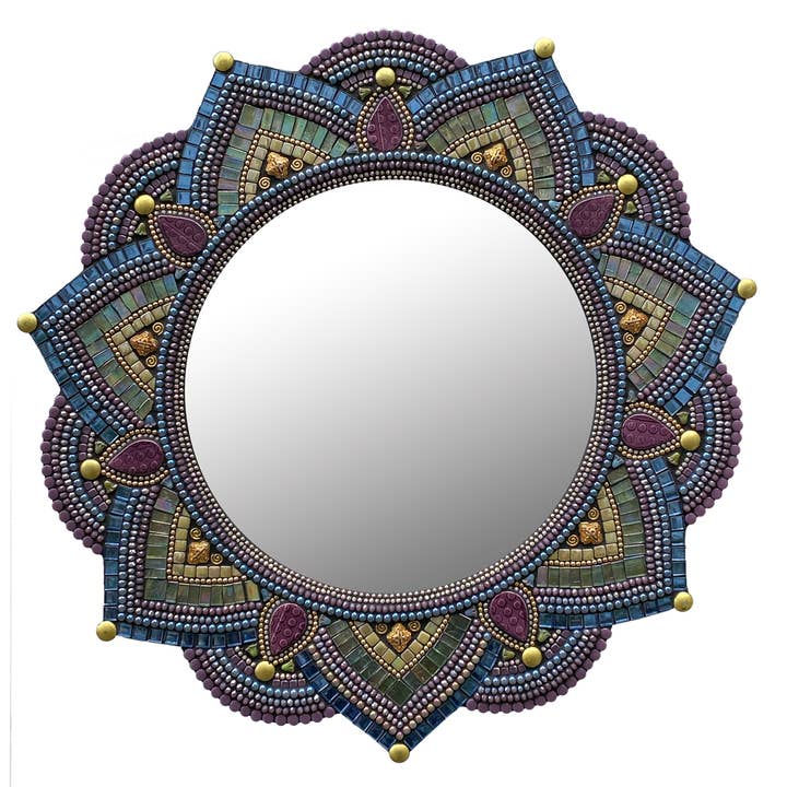 21" Mandala: Plommon för wholesale av Zetamari Mosaic Artworks