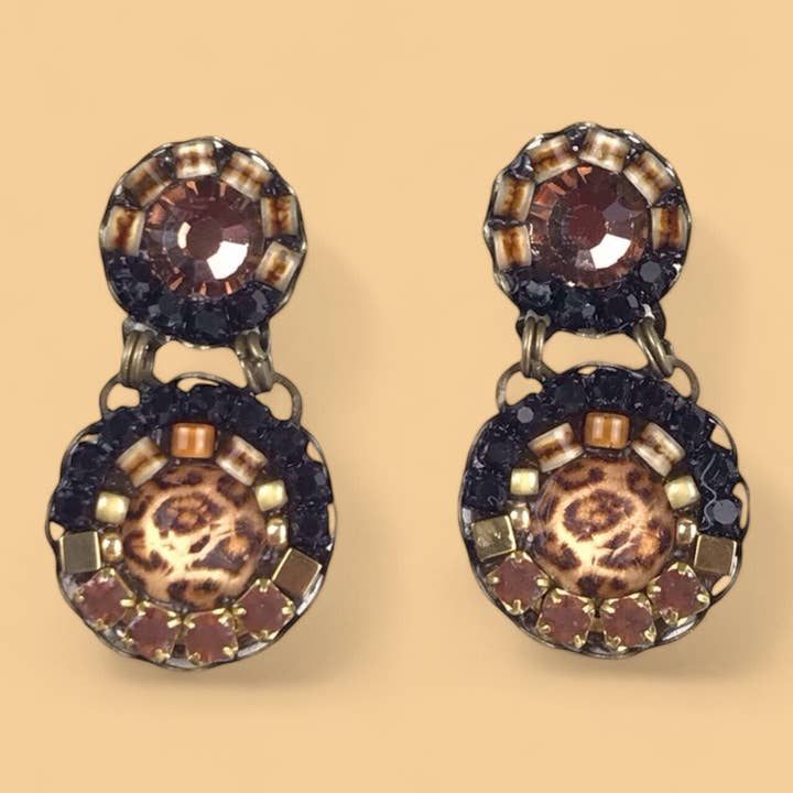 Panther Classic Crystal Earrings for wholesale by melizijewelry