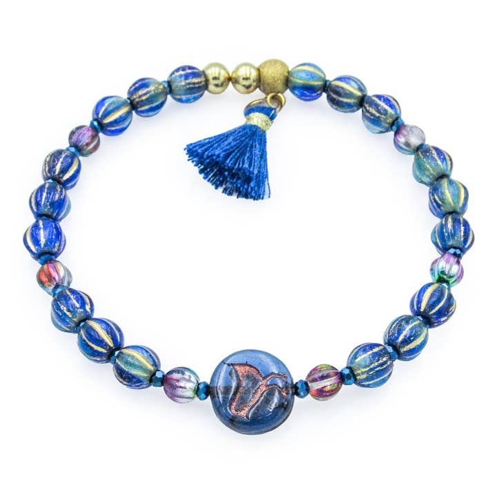 Blå Fugl Hukommelsestråd Armbånd for engroshandel hos Oh, Heart!