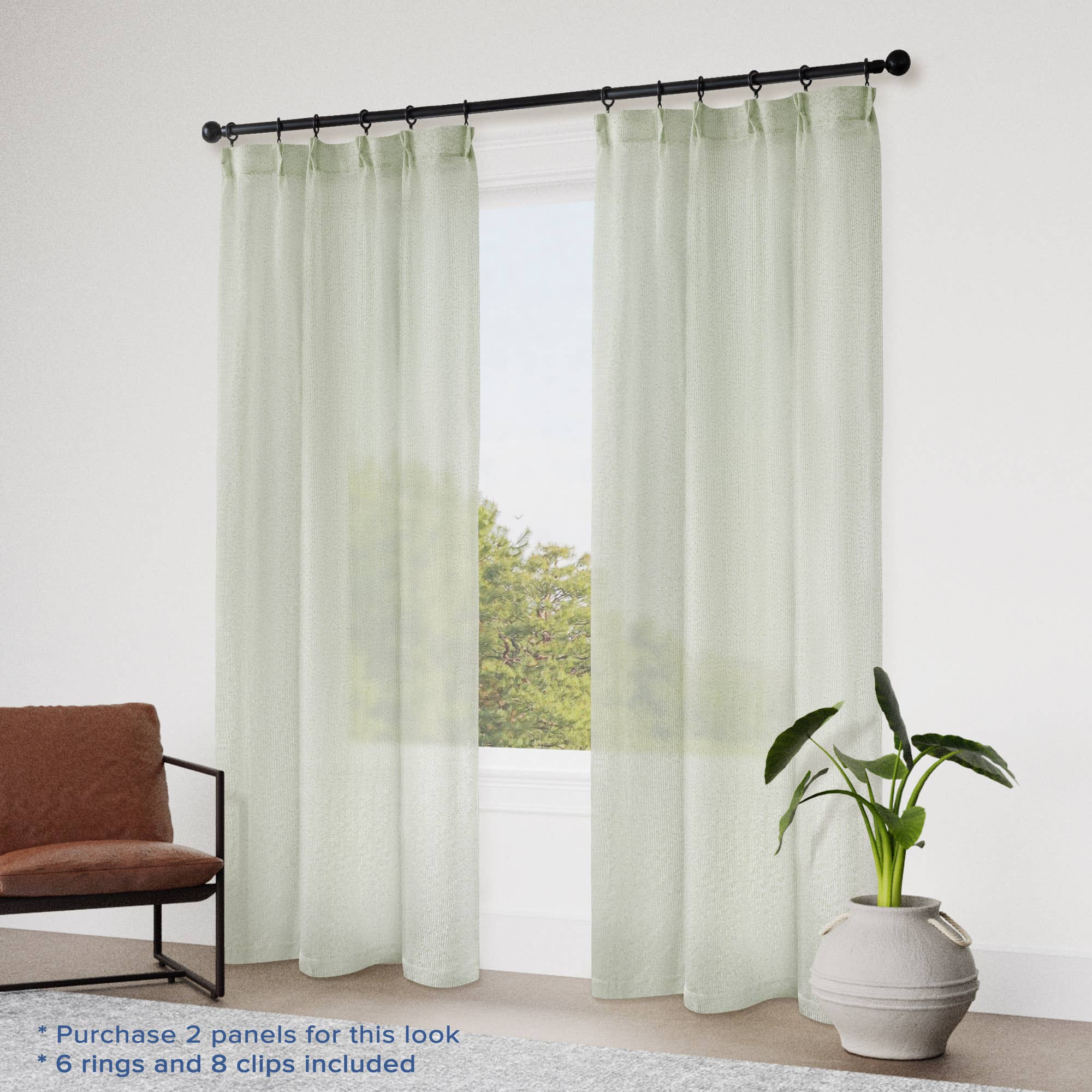 Awesome Home – wholesale Gardin – Enkel gardinpanel med nypveck med krokar och ringar11