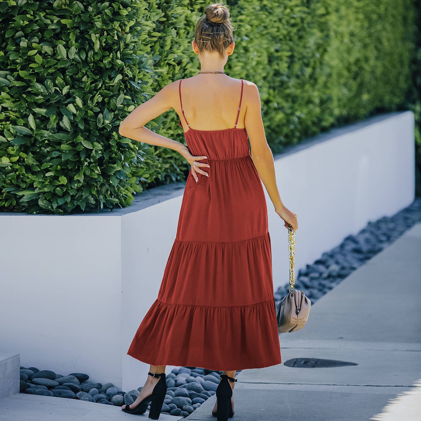 ePretty - Vente Robe – femme - SZ2-DR13007 Robe midi sans manches à volants15