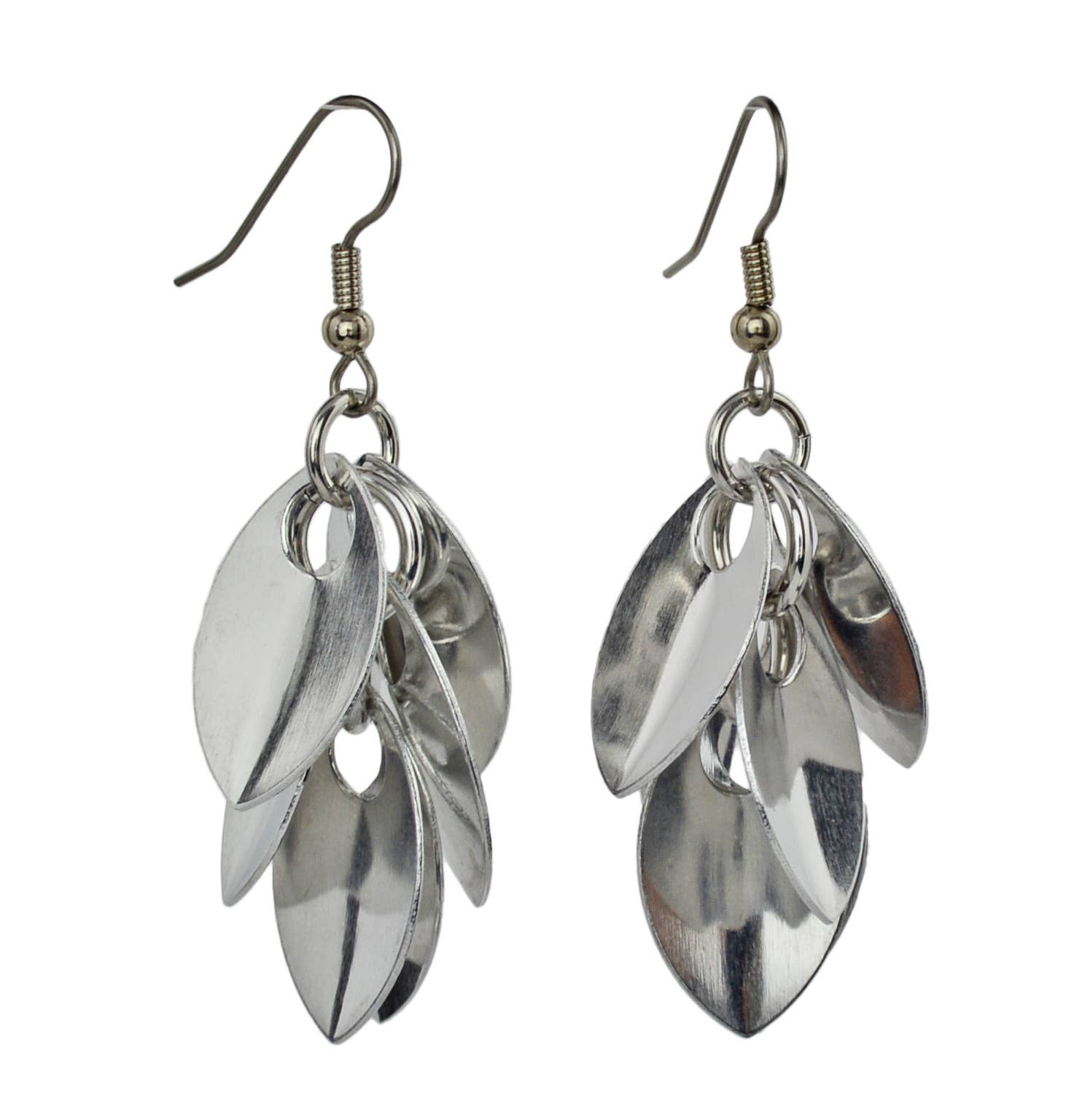 Rebeca Mojica Jewelry - Wholesale Dangle Earrings - Cascading Leaves Short Earrings - Silver Color0