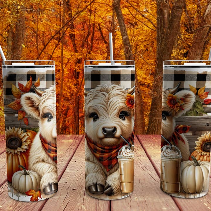 Fall Highland Cow Subl Transfer for wholesale by Fun-R-We Creations & Co. Ltd.