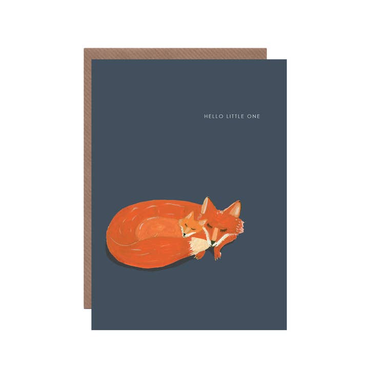 Hutch Cassidy - Wholesale Baby Card - 'Fox and Cub' New Baby Greetings Card