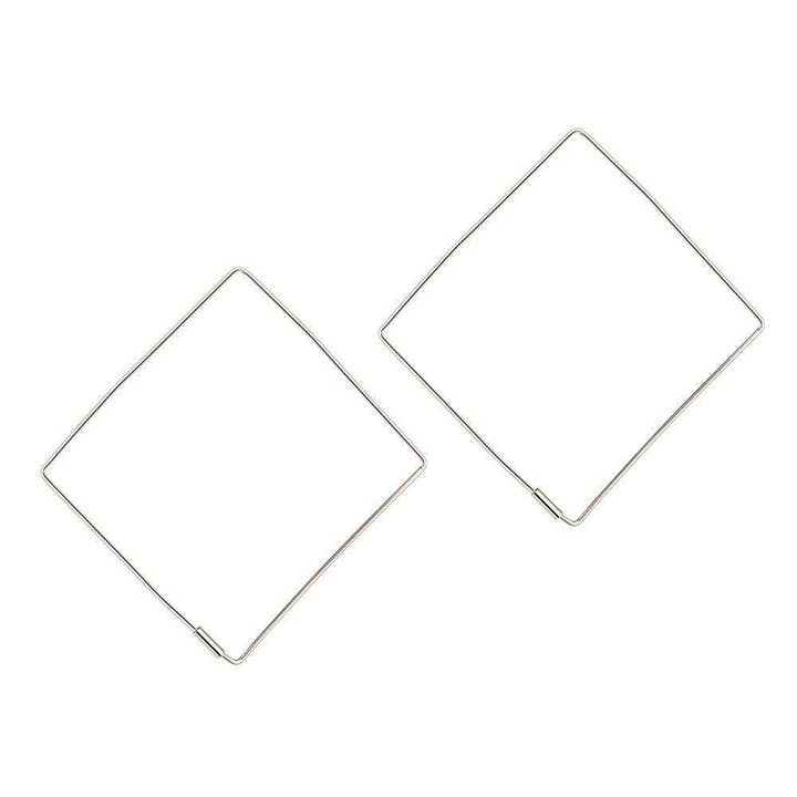 Store forsølvede firkantede Hoops for engroshandel hos Juulry
